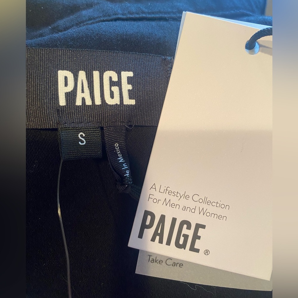 PAIGE Black Denim-Style Jacket NWT Small Luxury Cotton - Picture 2 of 7